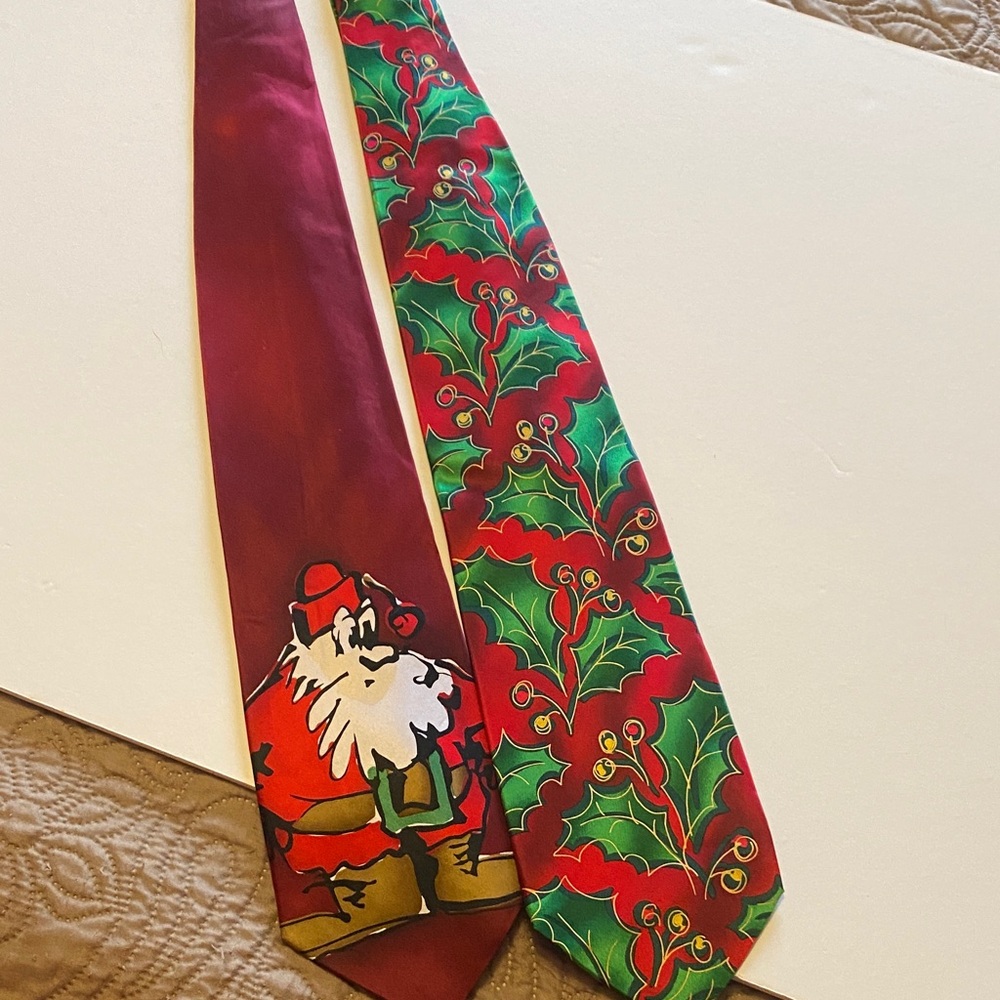 2 Jerry Garcia Christmas silk ties